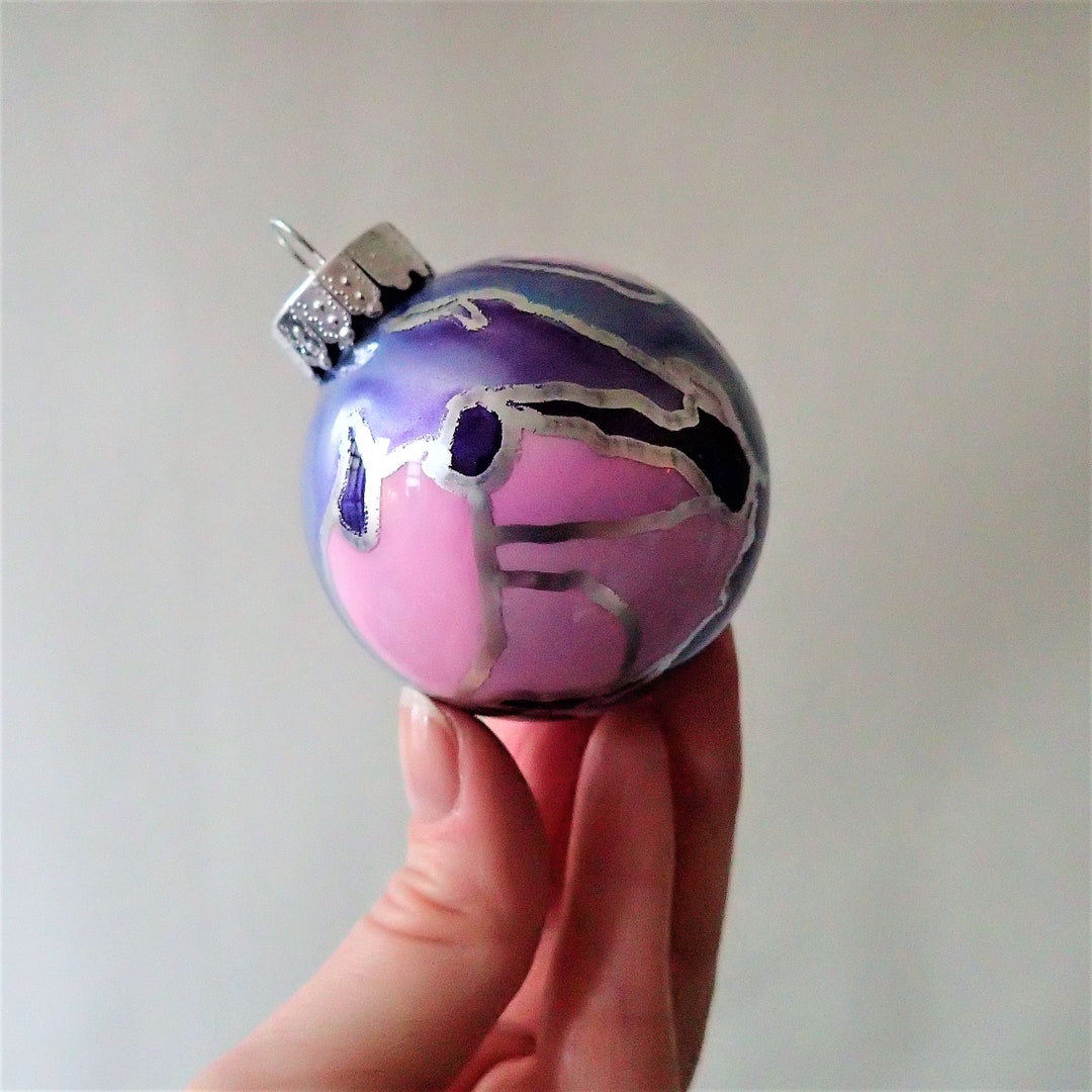 Glass Ornament Hand Painted Ready to Ship Etsy