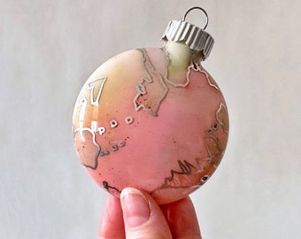 Colorful Hand Painted Glass Ornament - Ready to Ship