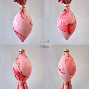 Glass Christmas Ornament Colorful Hand Painted Holiday Decoration T128 Glass