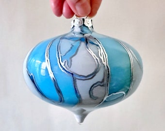 Glass Christmas Ornament - Hand Painted Holiday Decoration
