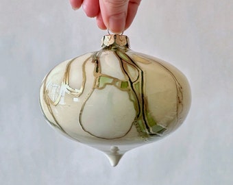 Glass Christmas Ornament - Hand Painted Holiday Decoration
