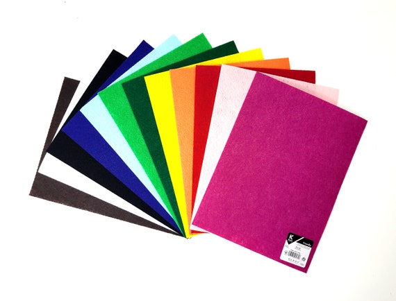 Stiffened Felt Sheets - Friendly Felt - 9 x 12 - Felt Sheets - Stiff Felt -  Hard Felt - Craft Felt - Felt - Sheets - Cutting Felt - USA Made