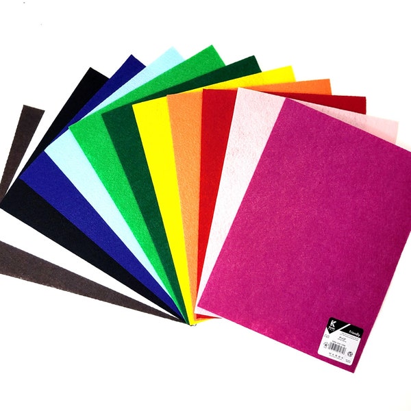 Stiffened Felt Sheets - Friendly Felt - 9 x 12 - Felt Sheets - Stiff Felt - Hard Felt - Craft Felt - Felt - Sheets - Cutting Felt - USA Made