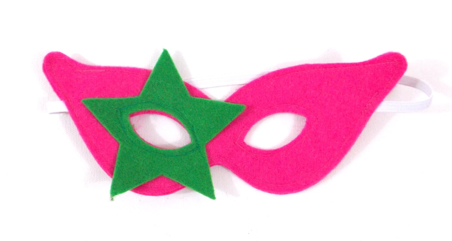 Pink Mask Superhero Mask Dress Up Costume Mask Felt Etsy