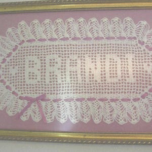 Custom Crocheted Name Doilies - Personalized doily - Custom,Baby Name-Hand Crocheted, Gift, Wedding, Christmas, Birthday, Special, Heirloom,