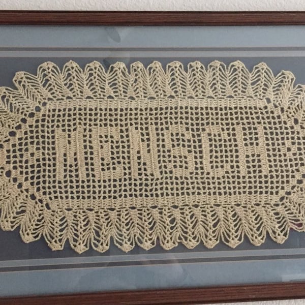 Custom Handmade Crocheted Name Doilies - Gift -  Name Doily - Personalized Doily - Custom Cr    ochet Name - Custom Letters -Gift