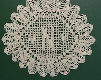 Handmade Custom Crocheted Initial Doilies "N"