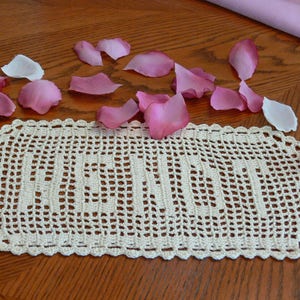 Custom Handmade Crocheted Name Doilies - Crochet Name Doily - Personalized Doily - Custom Crochet Name - Custom Letters - Gift