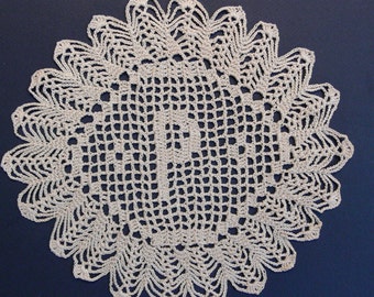 Custom Crocheted Initial Doilies "P"