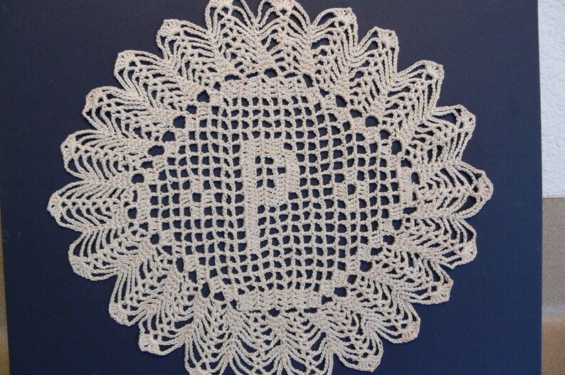 Custom Crocheted Initial Doilies P image 1