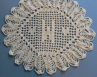Custom Crocheted Initial Doilies "W"