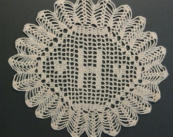 Custom Handmade Crocheted Initial Doily "H"