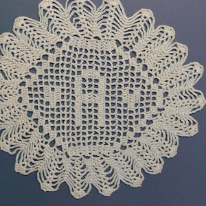 Custom Handmade Crocheted Initial Doily A image 1