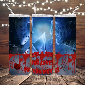 Horror, Jason, Freddy, 20oz Skinny Tumbler Digital Design