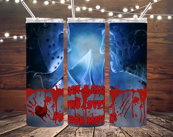 Horror, Jason, Freddy, 20oz Skinny Tumbler Digital Design