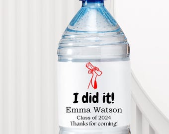 Personalized Graduation Water Bottle Labels – Celebration Party Stickers