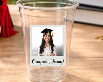 Personalized Graduation Cups, Custom Photo Party Favors (16 oz)