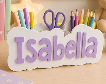 Personalized Pencil Holder for Kids, Custom Name Desk Organizer, Kids room decor