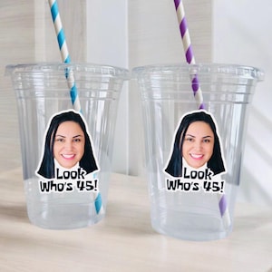 Custom Birthday Cups with Photo - Personalized Birthday cups - Party Cups – Customized Cups - Custom Face Cups - DISPOSABLE PLASTIC CUPS
