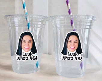 Custom Face Birthday Cups – Personalized Party Favors, Disposable Plastic
