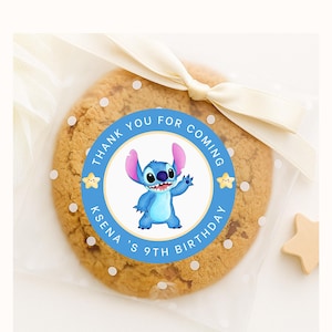 Stitch Stickers – Round Personalized Labels for Favors - Elegant Favor Labels -  Custom labelss - Personalized Stitch Stickers