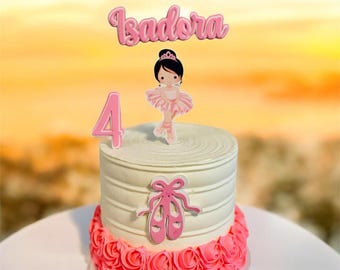 Adorno para tarta de bailarina personalizado – Decoración para fiesta de cumpleaños