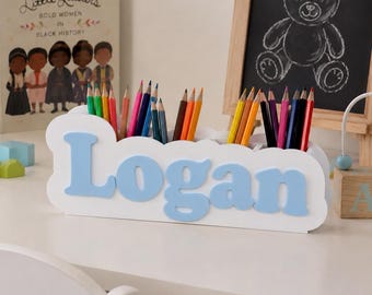 Personalized Pencil Holder for Kids, Custom Name Desk Organizer, Kids room decor