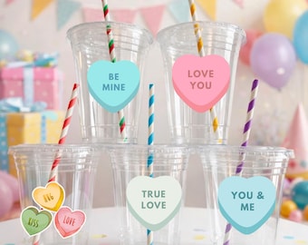 Valentine’s Day Party Cups - Valentine Classroom Party Cups - Valentine Celebration Cups