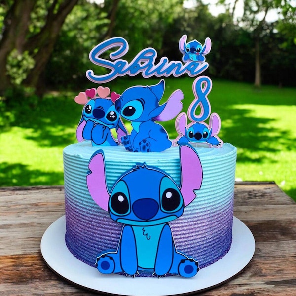 Personalized Stitch Birthday Cake Topper – Party Decorations