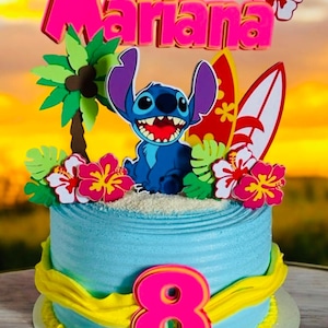 Stitch Cake Topper - Stitch Birthday  - Stitch Decor -  Personalized Stitch Cake Topper - Stitch Party Decorations