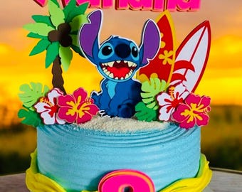 Personalized Stitch Cake Topper – Birthday Party Decoration
