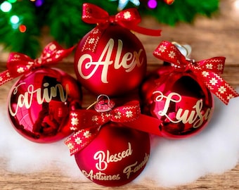Personalized Christmas Ball Ornaments, Name Christmas Ornaments – Custom Name Holiday - Personalized Ornaments, Personalized Ornaments