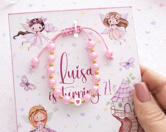 Personalized Fairy Birthday Bracelet Party Favors, Girls Keepsake