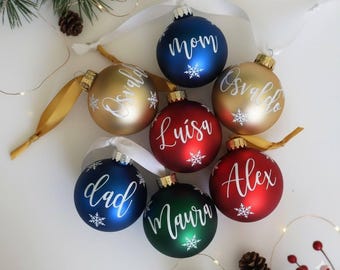 Personalized Christmas Ball Ornament, Custom Name Holiday Decor