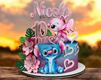 Adorno para tarta de Stitch personalizado - Decoraciones para fiestas