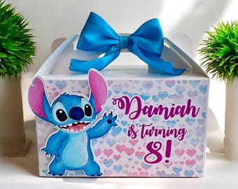 Stitch Gable box, Stitch Favor Box, Treat Bags, Gable box, Lilo and Stitch Gable Box