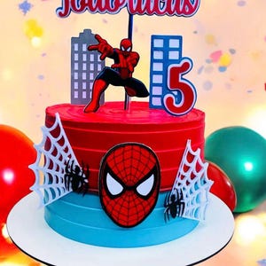 Spiderman Cake Topper - Spiderman Birthday  - SpidermanDecor -  Personalized Spiderman Cake Topper - Spiderman Party Decorations