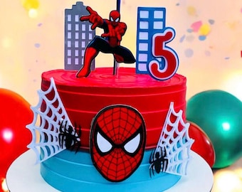Personalisierte Spiderman Cake Topper - Geburtstagsparty Dekor