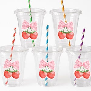 Strawberry Party Cups – Strawberry Disposable Cups  - Strawberry Theme - Kid’s Party- Berry Party Cups - Party Decor, Girl Birthday
