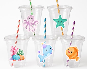 Under the Sea Party Cups – Mermaid Birthday, Ocean Theme