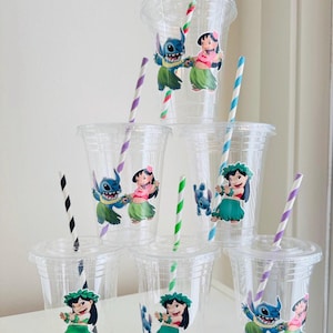 Lilo and Stitch Birthday  - Party Cups – Birthday Supplies, Themed Party Favors - Disposable Cups for Kids