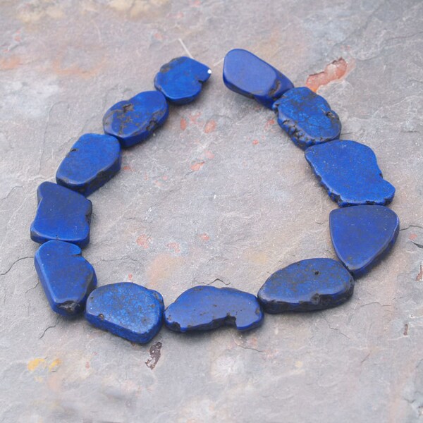 Lapis Farbe, Perlen Magnasittropfen 25-40 mm Platte 7 "ca. 5-6-Perlen