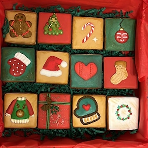 2” square christmass cookies