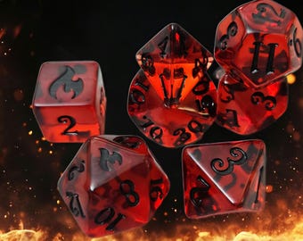 Elemental Fire Dice Set D&D Dice DND