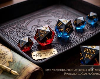 Chonk 33mm Big Dice Reflection Crystal Resin Dice Set: F words word DND Sharp Edge