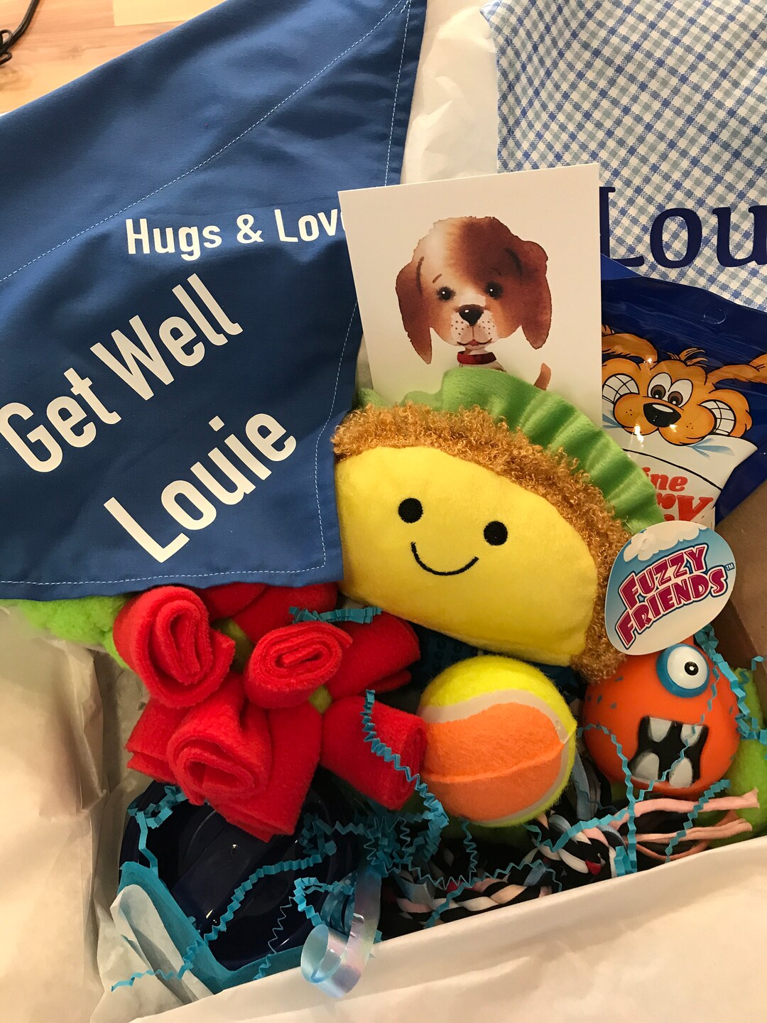 Personalized Dog Get Well Box Sick Dog Dog Get Well Basket Dog Care