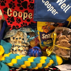 Personalized Dog Get Well Box Sick Dog Dog Get Well Basket Dog Care Package Dog Get Well Dog Get Well Box Sick Dog Gift Dog Get Well Soon image 3