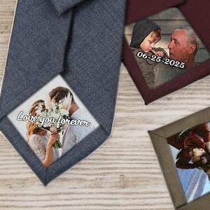 personalized tie with photo on back