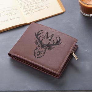 Personalisierte Lederbrieftasche, Laser gravierte benutzerdefinierte Brieftasche aus echtem Leder, Erinnerungsgeschenk, Jahrestagsgeschenke für ihn, Vatertagsgeschenk