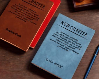 New Chapter Custom Journal丨Going Away Gift for Coworker, Personalized Gift Boss Leaving, New Job Gift, Retirement Farewell Present Notebook